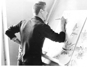 1963 рік. Ю.В.Сидоренко – художник факультетської газети «Електрон»