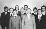 випускники кафедри фізики плазми 1976 року: М.М.Юнаков, ???, М.П.Соколов, С.І.Кононенко, Ю.П.Крячко, Г.??? Доля, В.Т.Колесник, М.О.Азарєнков, ???